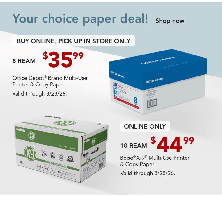 in store and online paper deals
