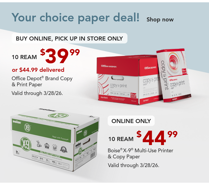 in store and online paper deals