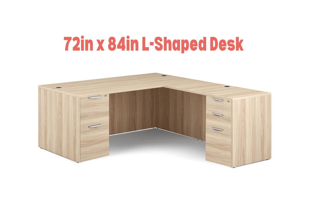The 72-inch x 84-inch L-shaped desk, available in several finishes, will transform your office from cluttered and uncomfortable to streamlined and stylish. 