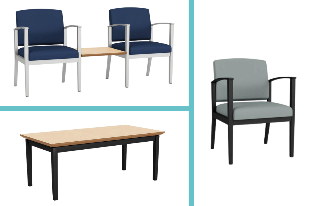 Amherst Steel Collection tables and chairs have that sleek professional look and easy-to-clean construction that makes them an practical addition to any office. 