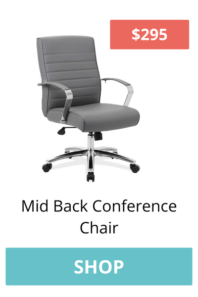Choose from grey, red, white, or black finishes when you order your affordable and functional Mid Back Conference Chair. 