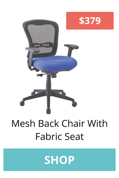 Fully adjustable and with 360-degree swivel capabilities, the Mesh Back Chair With Fabric Seat moves with you. 