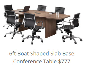 The 6ft Boat Shaped Slab Base Conference Table is the perfect hub for high-impact brainstorming. 