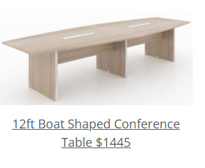 Your office will thank you for ordering the 12ft Boat Shaped Conference Table, a star amongst conference tables for its sleek design and functionality. 