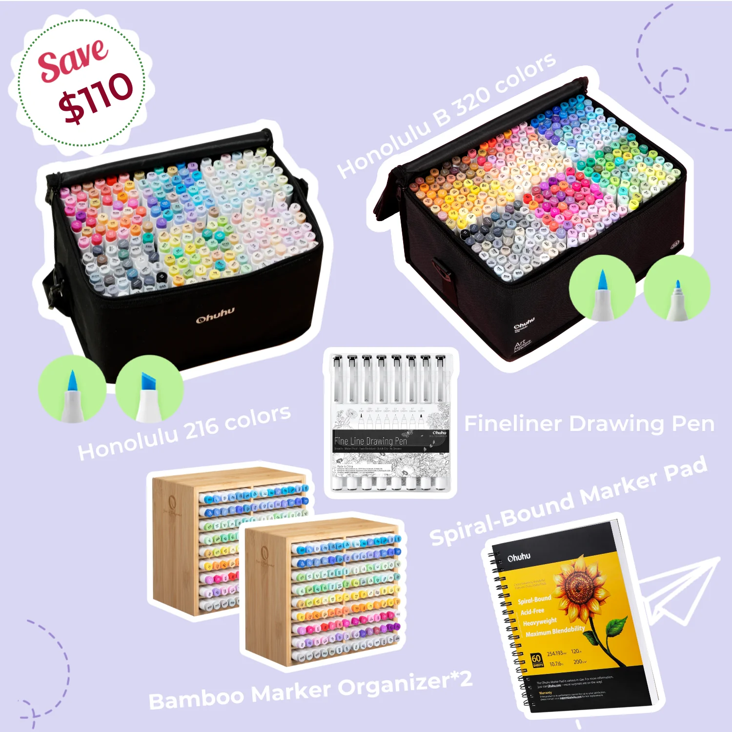 Image of Honolulu 216 & Honolulu B 320 Colors Marker Advanced Set