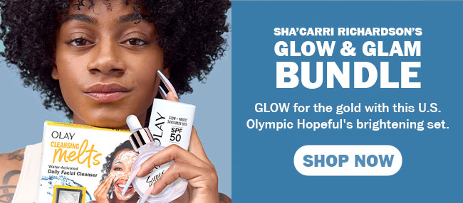 Sha’Carri Richardson’s Glow & Glam Bundle GLOW for the gold with this U.S. Olympic Hopeful's brightening set.