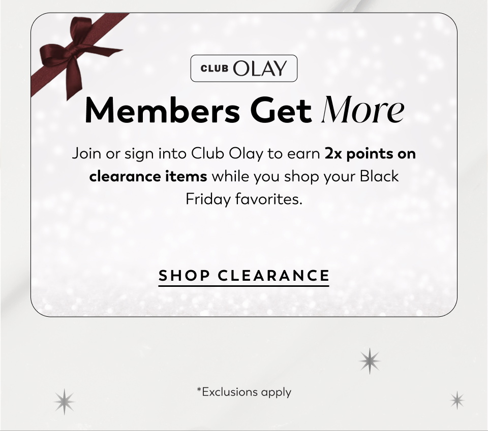club olay gets 2x points on clearance items