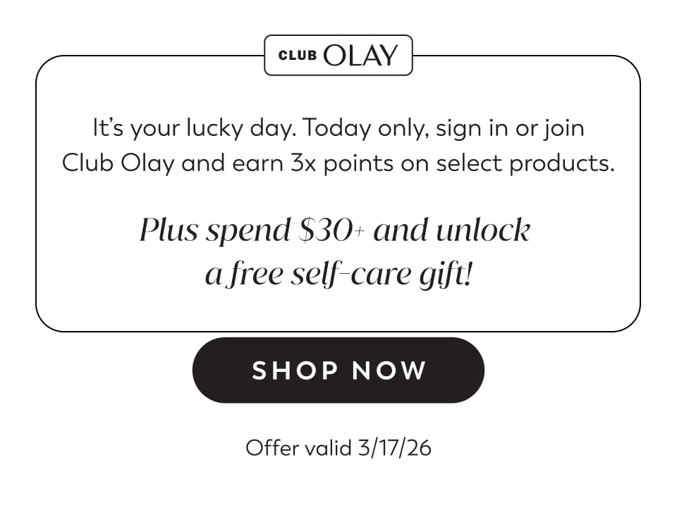 earn 3x points on select products plus a free gift when you spend $30+ earn 3x points on select products plus a free gift when you spend $30+