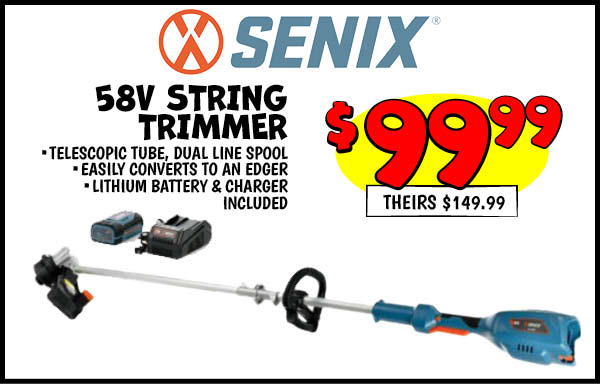 58V String Trimmer: Our Price: $99.99, theirs: $149.99