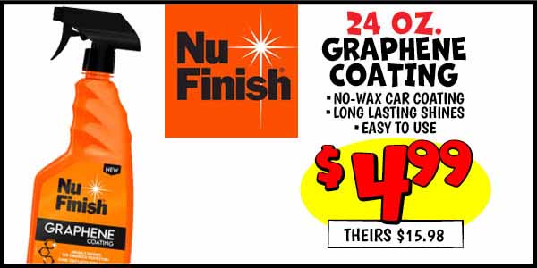 Nu Finish 24 oz. Graphene Coating: Our Price: $4.99, theirs: $15.98