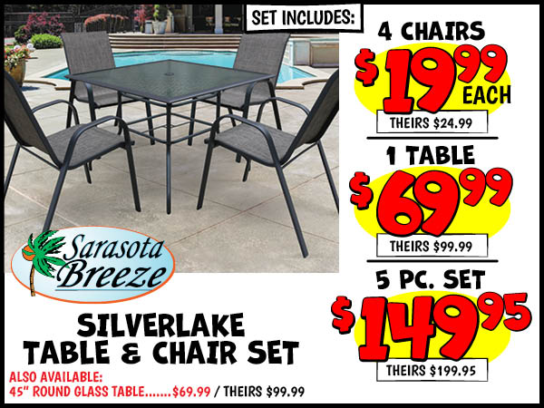 Sarasota Breeze Silverlake Table and Chair Set