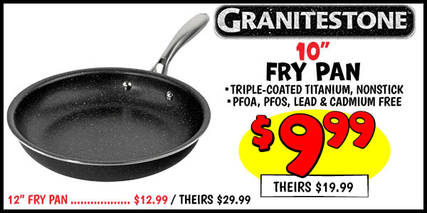 Granitestone 10 in. Fry Pan: Our Price: $9.99, theirs: $19.99