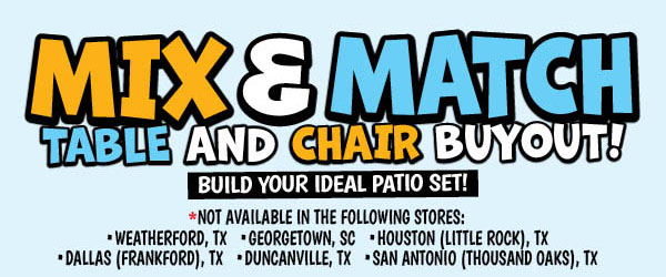 Mix and Match Table and Chair Buyout!