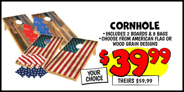 Cornhole : Our Price: $39.99, theirs: $59.99