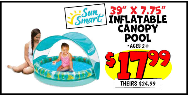 10' Inflatable Pool: Our Price: $27.99, theirs: $34.99