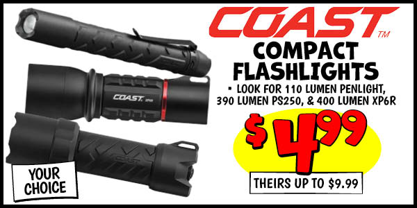 Compact Flashlights: up,to,Our Price: $4.99, theirs: $9.99