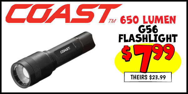 650 Lumen G56 Flashlight: Our Price: $7.99, theirs: $23.99