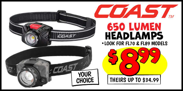650 Lumen Headlamps: up,to,Our Price: $8.99, theirs: $34.99