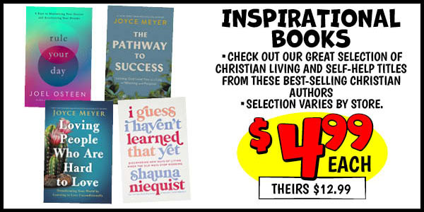 INSPIRATIONAL BOOKS: Our Price: $4.99, theirs: $12.99