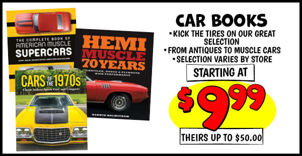 CAR BOOKS: Our Price: $9.99, theirs: $50.00