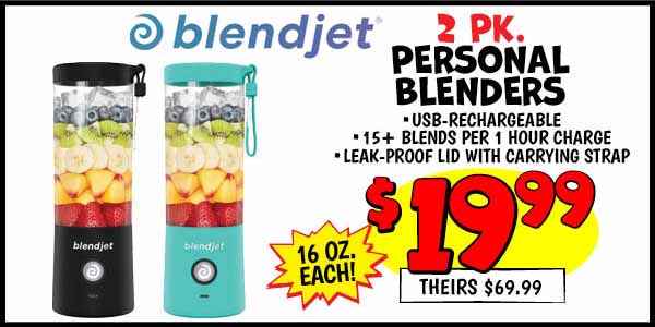 2 PK. 16 OZ BLENDJET Blenders: Our Price: $19.99, theirs: $69.99