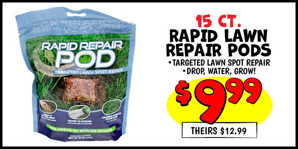 Rapid lawn Repair Pods: Our Price: $9.99, theirs: $12.99