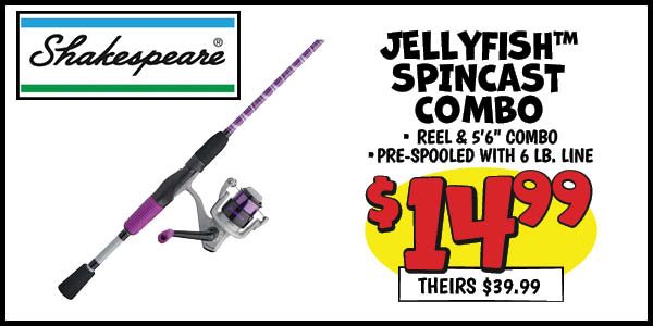 Jellyfish Spincast Combo: Our Price: $14.99, theirs: $39.99