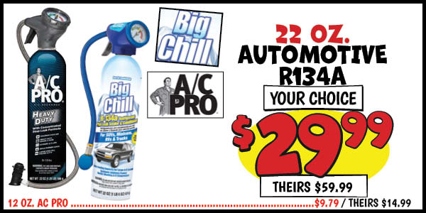 22 Oz. Automotive R134A : Our Price: $29.99, theirs: $59.99