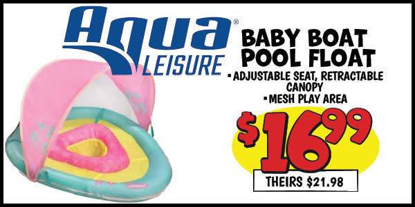 Baby Boat Pool Float: Our Price: $16.99, theirs: $21.98