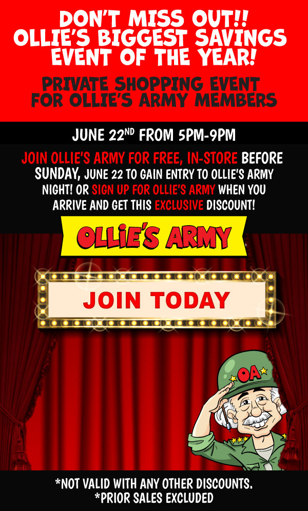 Don't Miss Out!! Ollie's Biggest Savings Event of the Year!