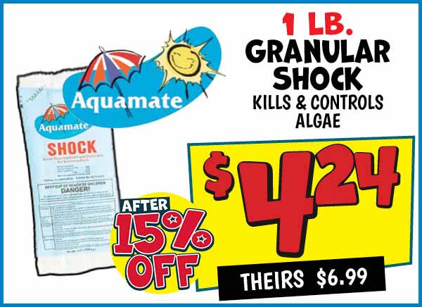 1lb. Granular Shock: Our Price: $4.24 After Discount, theirs: $6.99