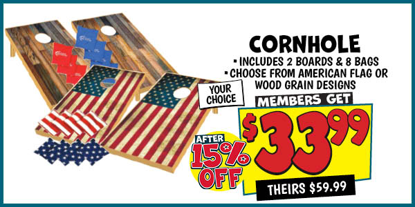 Cornhole : Our Price: $33.99 After Discount, theirs: $59.99