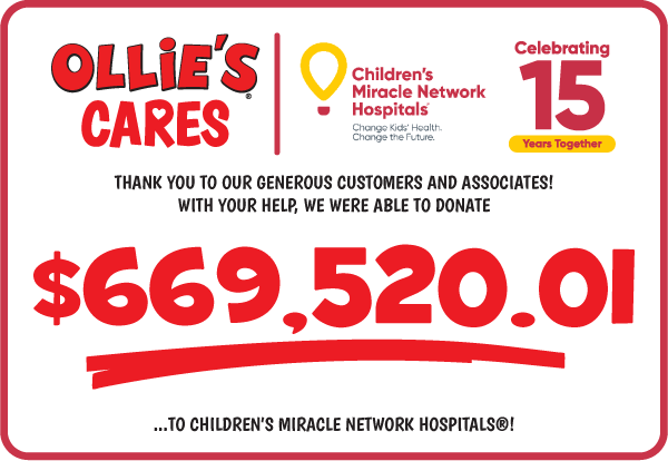 With Your Help, We Were Able to Donate $669,520 to Children's Miracle Network Hospitals!