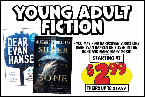 YOUNG ADULT FICTION: Starting,at,$2.99,Our Price: $2.99, theirs: $19.99