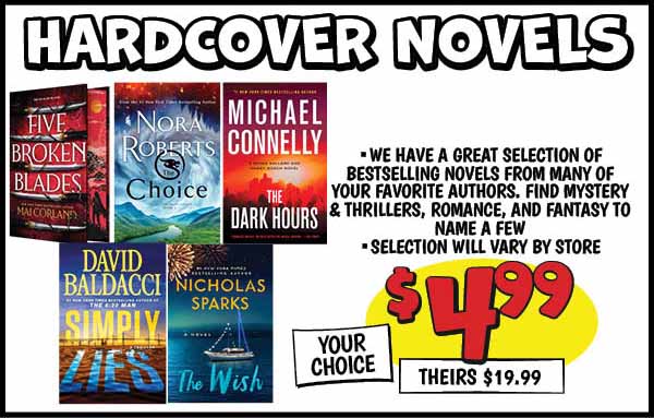 HARDCOVER NOVELS: Our Price: $4.99, theirs: $19.99