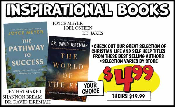 INSPIRATIONAL BOOKS: Our Price: $4.99, theirs: $19.99