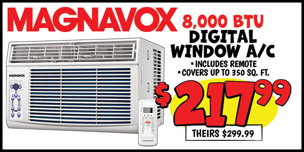 8,000 BTU Digital Window AC: Our Price: $217.99, theirs: $299.99