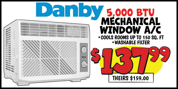 5,000 BTU Mechanical Window AC: Our Price: $137.99, theirs: $159.00