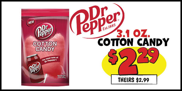3.1 oz. Cotton Candy : Our Price: $2.29, theirs: $2.99