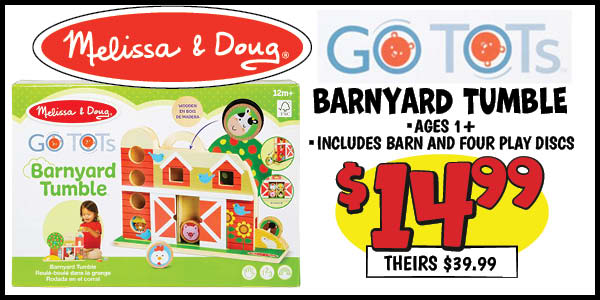 GO TOTS Barnyard Tumble: Our Price: $14.99, theirs: $39.99