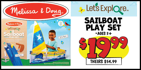 Let's Explore Sailboat Play Set: Our Price: $19.99, theirs: $54.99