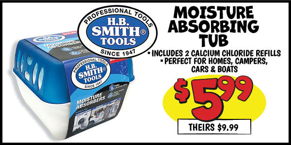 Moisture Absorbing Tub: Our Price: $5.99, theirs: $9.99