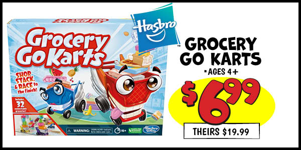 Grocery Go Karts: Our Price: $6.99, theirs: $19.99