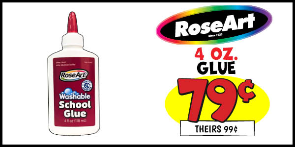 4 oz. Glue: Our Price: $0.79, theirs: $0.99