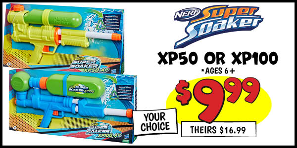 Nerf Super Soakers: Our Price: $9.99, theirs: $16.99