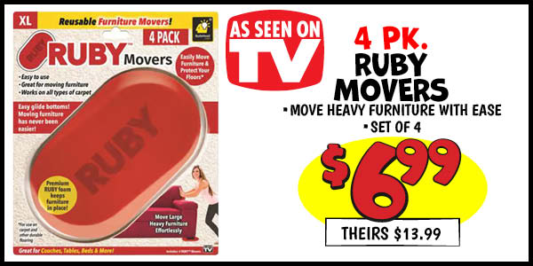 Ruby Movers: Our Price: $6.99, theirs: $13.99