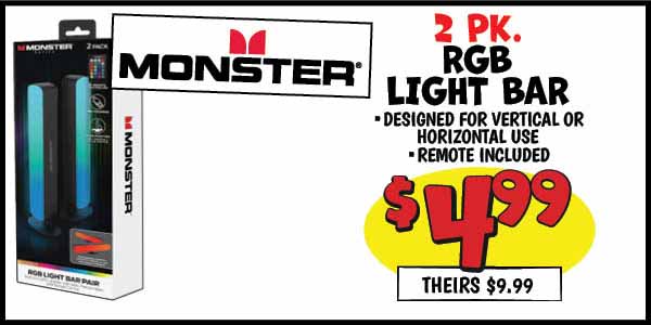 2 pk. RGB Light Bar: Our Price: $4.99, theirs: $9.99
