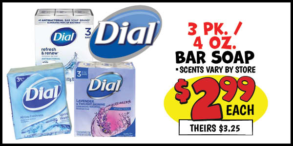 3 pk. Bar Soap: Our Price: $2.99, theirs: $3.25