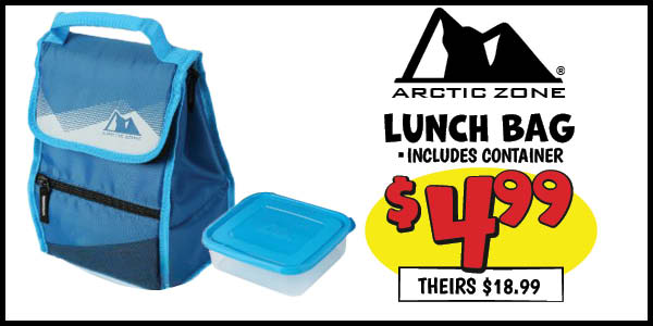 Arctic Zone Lunch Bag: Our Price: $4.99, theirs: $18.99