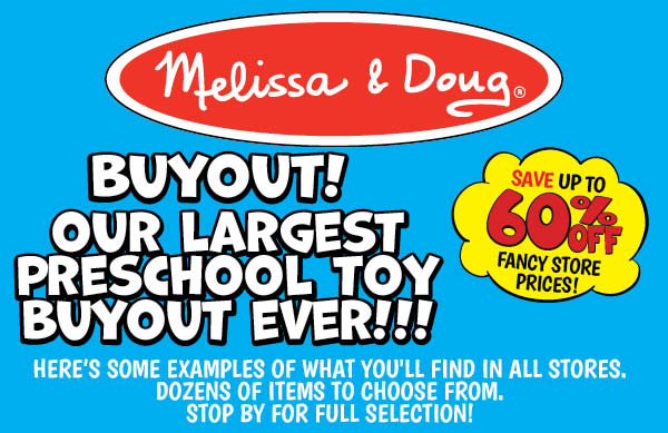 Melissa and Doug Buyout! Our Largest Preschool Toy Buyout Ever!
